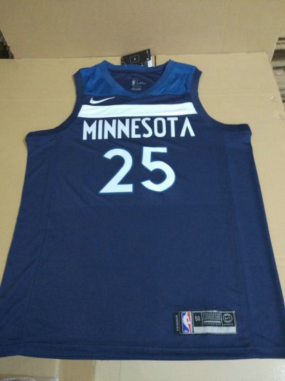 NBA 25 Rose Minnesota Timberwolves 2018 Maillot bleu